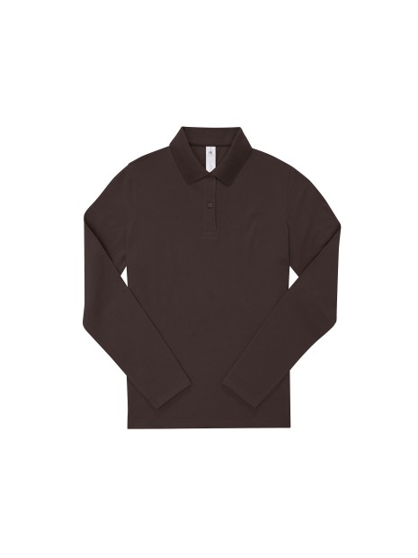 B&C MY POLO 210 Femme manches longues roasted coffee personnalisable