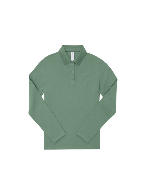 B&C MY POLO 210 Femme manches longues amalfi green personnalisable