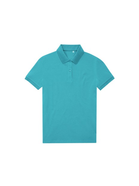 B&C MY ECO POLO 65/35 Femme manches courtes pop turquoise personnalisable