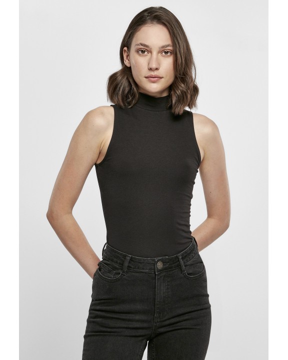 T-shirt BUILD YOUR BRAND Ladies Sleeveless Turtleneck Body voor bedrukking &amp; borduring