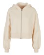Sweat-shirt personnalisable BUILD YOUR BRAND Ladies Short Oversized Zip Jacket