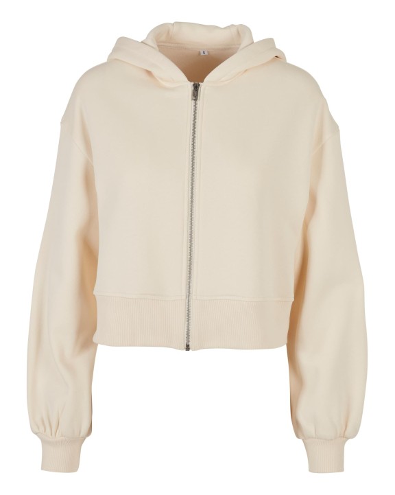 Sweat-shirt personnalisable BUILD YOUR BRAND Ladies Short Oversized Zip Jacket