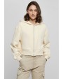 BUILD YOUR BRAND Ladies Short Oversized Zip Jacket Sweatshirt personalisierbar