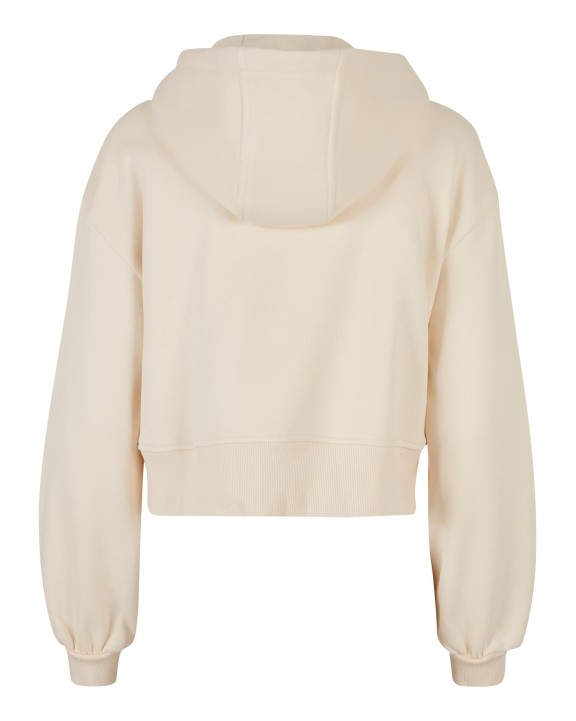 BUILD YOUR BRAND Ladies Short Oversized Zip Jacket Sweatshirt personalisierbar