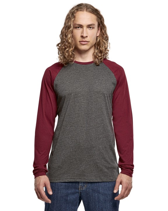 BUILD YOUR BRAND Men´s Contrast Raglan Longsleeve T-Shirt T-Shirt personalisierbar
