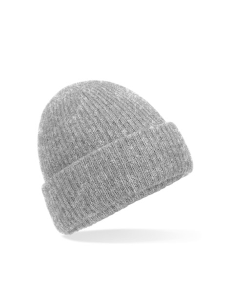 BEECHFIELD COSY RIBBED BEANIE GREY MARL personnalisable