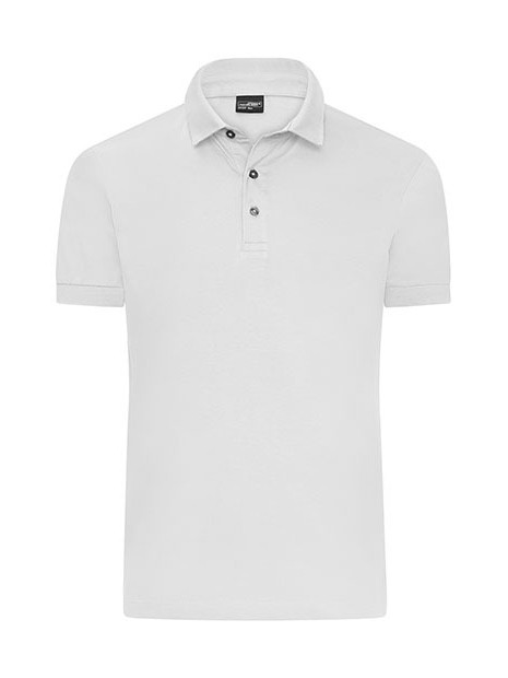 JAMES & NICHOLSON Men´s Mercerised Polo blanc personnalisable