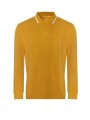 AWDIS Long Sleeve Tipped 100 Polo mustard/white personnalisable