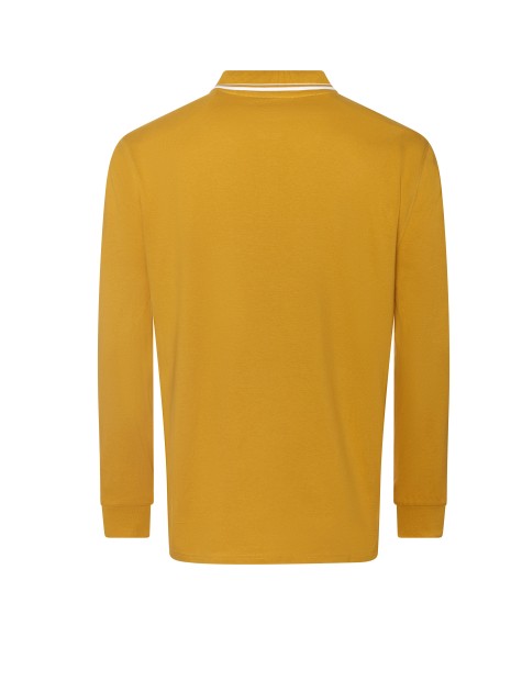 AWDIS Long Sleeve Tipped 100 Polo mustard/white personnalisable