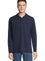 Polos à personnaliser SOL'S Unisex Long Sleeve Polycotton Polo Shirt french marine