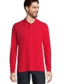 Polos à personnaliser SOL'S Unisex Long Sleeve Polycotton Polo Shirt rouge