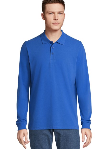 Polos à personnaliser SOL'S Unisex Long Sleeve Polycotton Polo Shirt royal