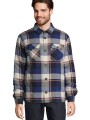 Chemises à personnaliser SOL'S Unisex Checkered Overshirt Noah bleu royal/blanc