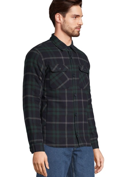 Chemises à personnaliser SOL'S Unisex Checkered Overshirt Noah vert empire