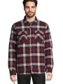 Chemises à personnaliser SOL'S Unisex Checkered Overshirt Noah bordeau moyen