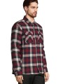 Chemises à personnaliser SOL'S Unisex Checkered Overshirt Noah bordeau moyen