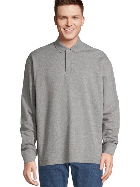 Sweat-shirts à personnaliser SOL'S Unisex Polo Collar Sweatshirt Heritage gris chiné