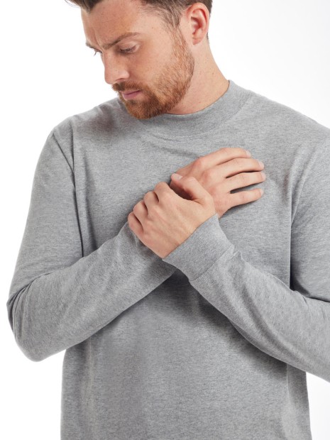 T-Shirts à personnaliser MANTIS ESSENTIAL HEAVY LONG SLEEVE T heather grey chiné