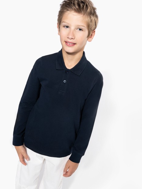 Polos à personnaliser KARIBAN Polo manches longues enfant 