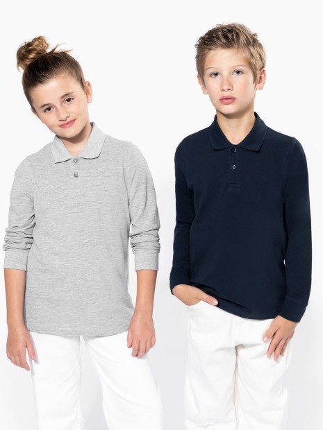 Polos à personnaliser KARIBAN Polo manches longues enfant 