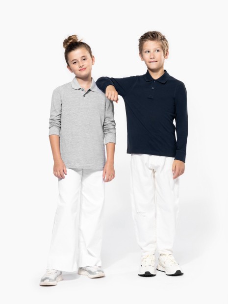 Polos à personnaliser KARIBAN Polo manches longues enfant 