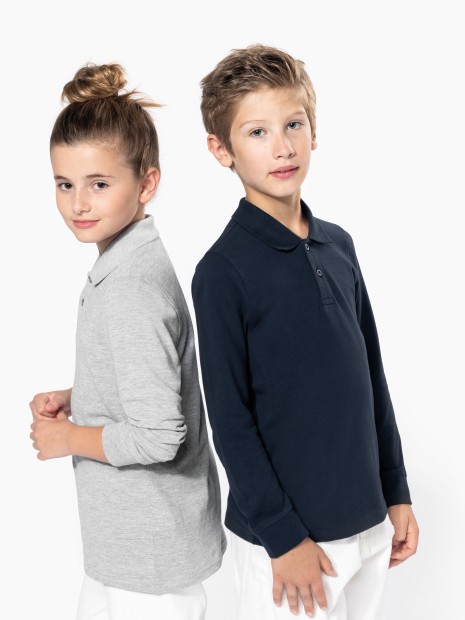 Polos à personnaliser KARIBAN Polo manches longues enfant 