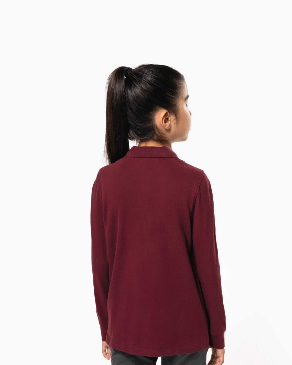 KARIBAN Polohemd mit langen Ärmeln für Kinder. Poloshirt personalisierbar