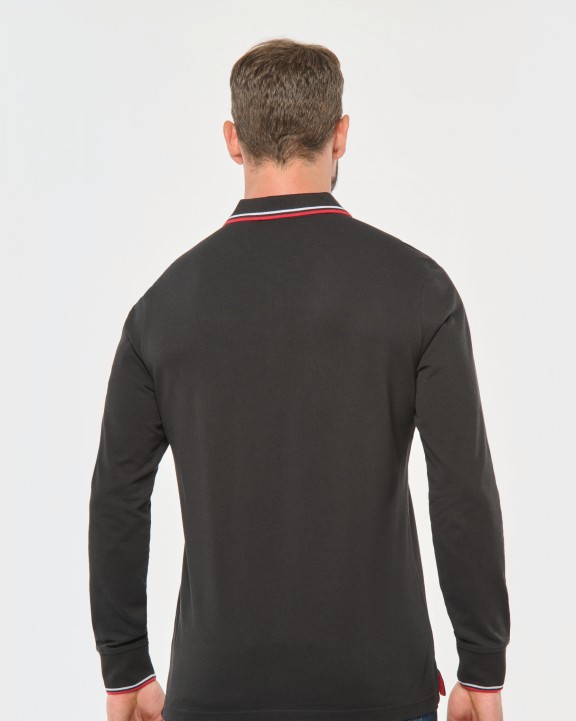 Poloshirt KARIBAN Heren polo van piquétricot met lange mouwen voor bedrukking &amp; borduring