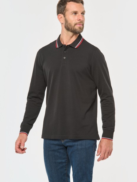 Polos à personnaliser KARIBAN Polo maille piquée manches longues homme 