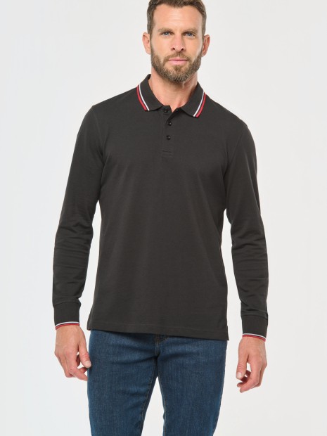 Polos à personnaliser KARIBAN Polo maille piquée manches longues homme 