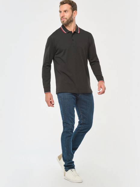 Polos à personnaliser KARIBAN Polo maille piquée manches longues homme 