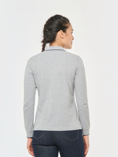 Polos à personnaliser KARIBAN Polo maille piquée manches longues femme 