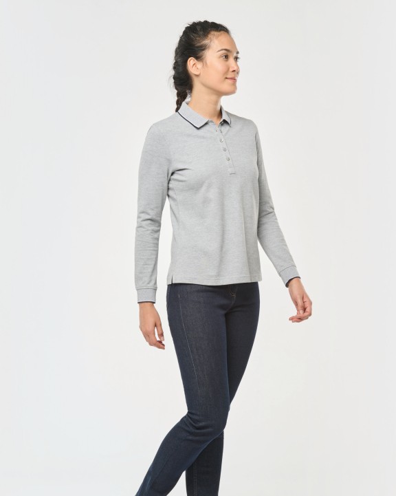 Poloshirt KARIBAN Dames polo van piquétricot met lange mouwen voor bedrukking &amp; borduring