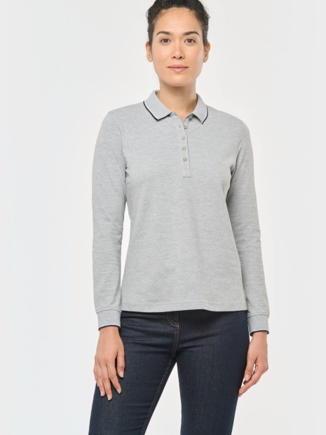 Polos à personnaliser KARIBAN Polo maille piquée manches longues femme 