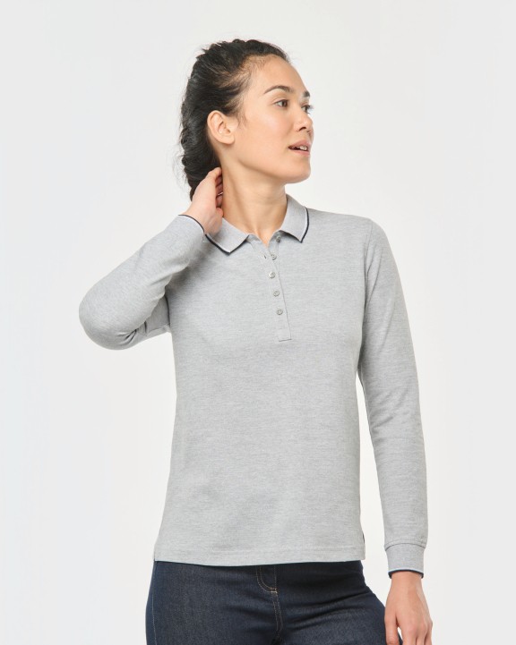 Poloshirt KARIBAN Dames polo van piquétricot met lange mouwen voor bedrukking &amp; borduring