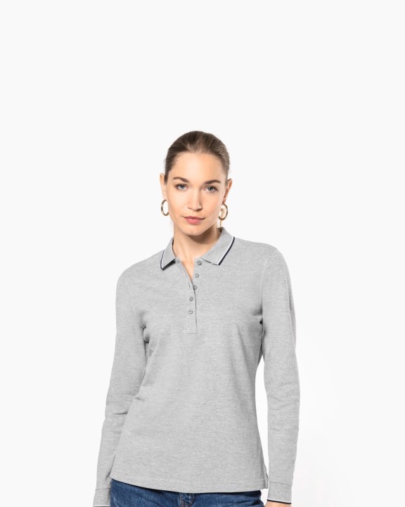 Poloshirt KARIBAN Dames polo van piquétricot met lange mouwen voor bedrukking &amp; borduring