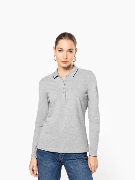 Polos à personnaliser KARIBAN Polo maille piquée manches longues femme 
