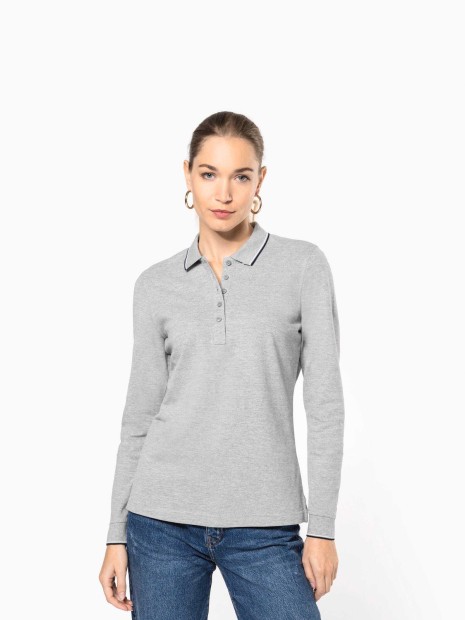 Polos à personnaliser KARIBAN Polo maille piquée manches longues femme 