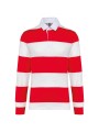 KARIBAN Polo rugby rayé manches longues unisexe red / white stripes personnalisable