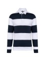 KARIBAN Polo rugby rayé manches longues unisexe navy / white stripes personnalisable
