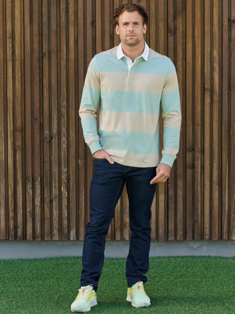 Polos à personnaliser KARIBAN Polo rugby rayé manches longues unisexe 