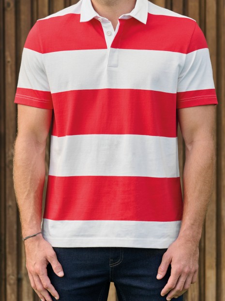 Polos à personnaliser KARIBAN Polo rugby rayé manches courtes unisexe 