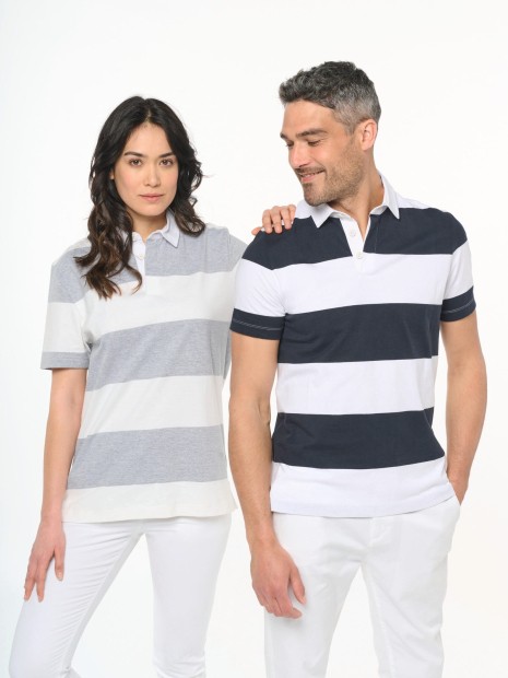 Polos à personnaliser KARIBAN Polo rugby rayé manches courtes unisexe 