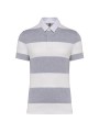 KARIBAN Polo rugby rayé manches courtes unisexe oxford grey / white stripes personnalisable
