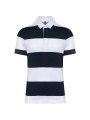 KARIBAN Polo rugby rayé manches courtes unisexe navy / white stripes personnalisable