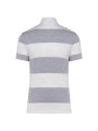 KARIBAN Polo rugby rayé manches courtes unisexe oxford grey / white stripes personnalisable