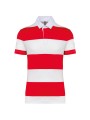 KARIBAN Polo rugby rayé manches courtes unisexe red / white stripes personnalisable