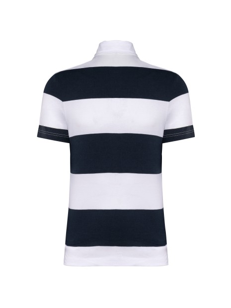 KARIBAN Polo rugby rayé manches courtes unisexe navy / white stripes personnalisable