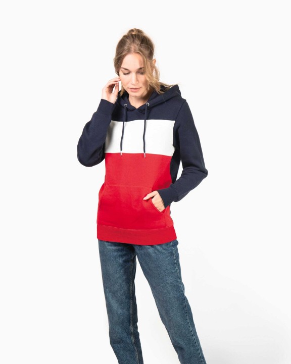KARIBAN Dreifarbiges Kapuzensweatshirt, Unisex Sweatshirt personalisierbar