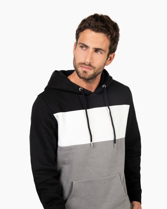 Sweater KARIBAN Driekleurige unisex sweater met capuchon voor bedrukking &amp; borduring